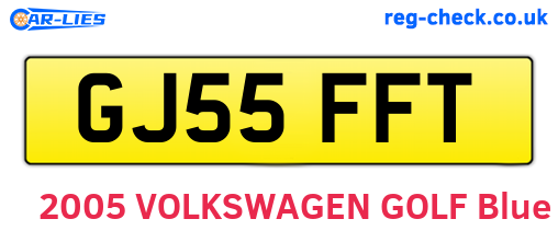 GJ55FFT are the vehicle registration plates.