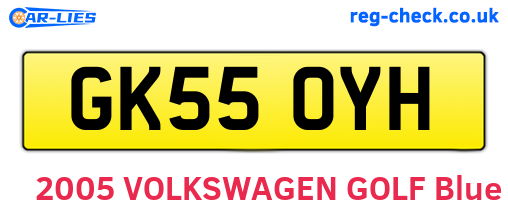 GK55OYH are the vehicle registration plates.