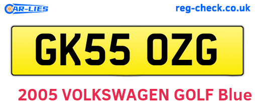 GK55OZG are the vehicle registration plates.