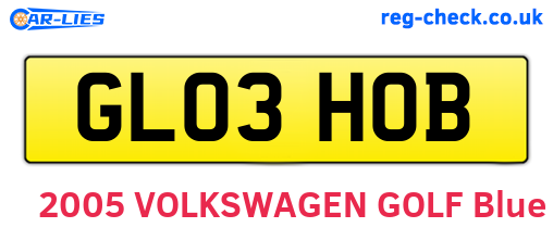 GL03HOB are the vehicle registration plates.
