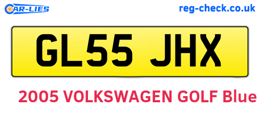 GL55JHX are the vehicle registration plates.
