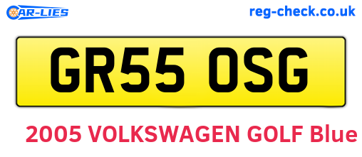 GR55OSG are the vehicle registration plates.