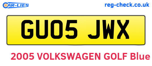 GU05JWX are the vehicle registration plates.