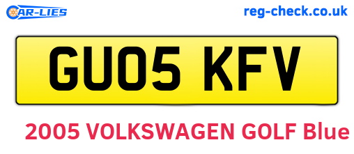 GU05KFV are the vehicle registration plates.