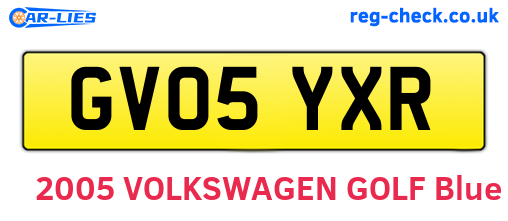 GV05YXR are the vehicle registration plates.