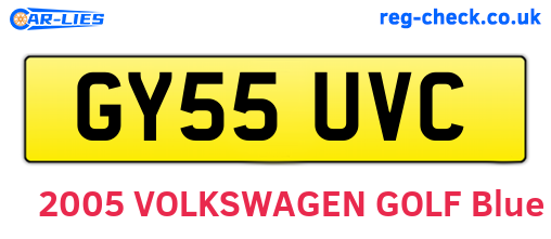 GY55UVC are the vehicle registration plates.