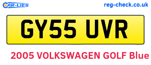 GY55UVR are the vehicle registration plates.