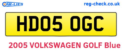 HD05OGC are the vehicle registration plates.