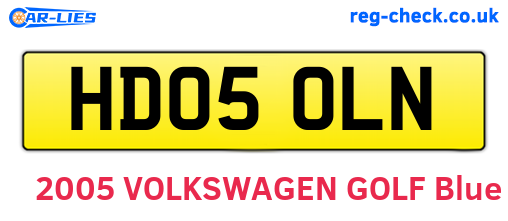 HD05OLN are the vehicle registration plates.