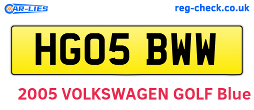 HG05BWW are the vehicle registration plates.