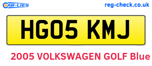 HG05KMJ are the vehicle registration plates.