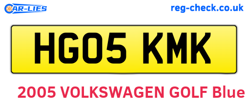 HG05KMK are the vehicle registration plates.
