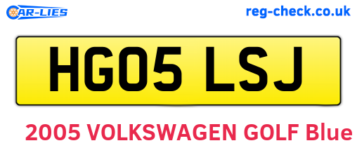 HG05LSJ are the vehicle registration plates.
