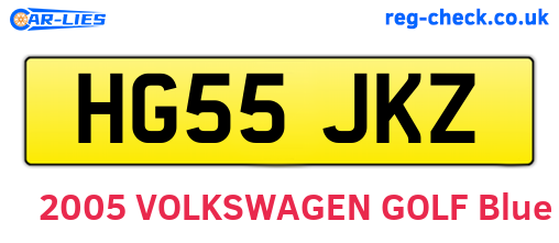 HG55JKZ are the vehicle registration plates.
