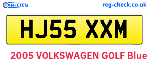 HJ55XXM are the vehicle registration plates.