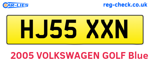 HJ55XXN are the vehicle registration plates.