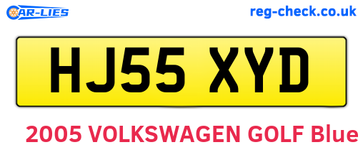 HJ55XYD are the vehicle registration plates.