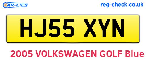 HJ55XYN are the vehicle registration plates.