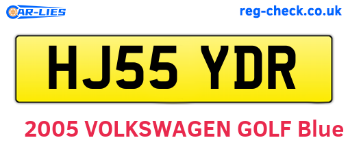 HJ55YDR are the vehicle registration plates.