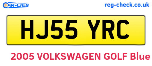 HJ55YRC are the vehicle registration plates.