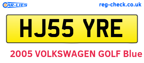 HJ55YRE are the vehicle registration plates.