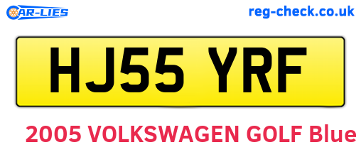 HJ55YRF are the vehicle registration plates.
