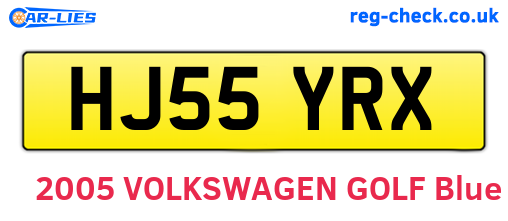 HJ55YRX are the vehicle registration plates.