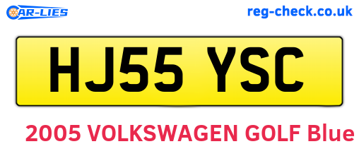 HJ55YSC are the vehicle registration plates.