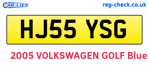 HJ55YSG are the vehicle registration plates.
