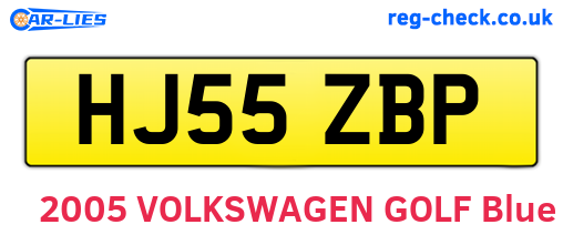 HJ55ZBP are the vehicle registration plates.