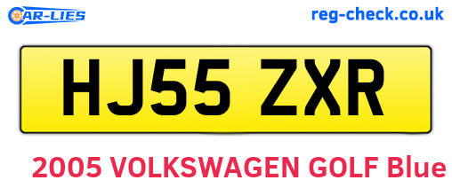 HJ55ZXR are the vehicle registration plates.
