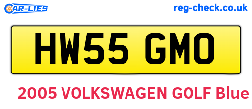 HW55GMO are the vehicle registration plates.