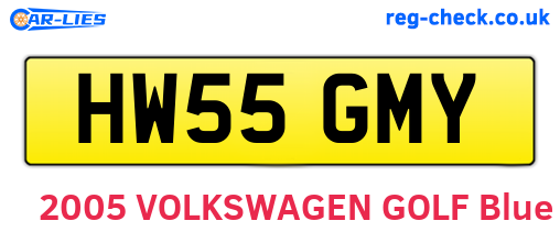 HW55GMY are the vehicle registration plates.