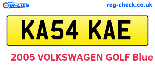 KA54KAE are the vehicle registration plates.