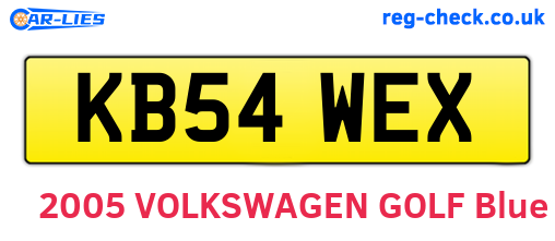 KB54WEX are the vehicle registration plates.