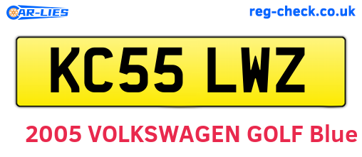 KC55LWZ are the vehicle registration plates.