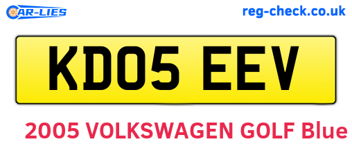 KD05EEV are the vehicle registration plates.