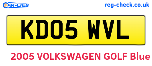 KD05WVL are the vehicle registration plates.