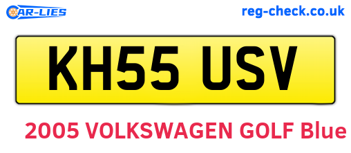 KH55USV are the vehicle registration plates.