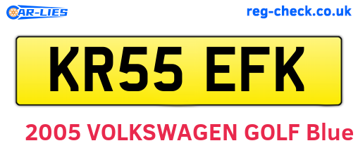 KR55EFK are the vehicle registration plates.