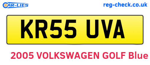 KR55UVA are the vehicle registration plates.