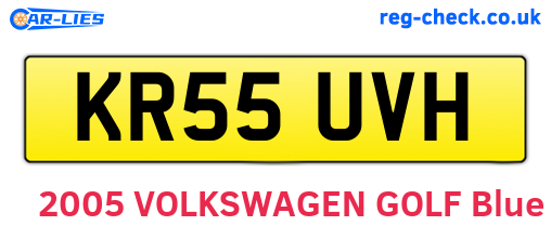 KR55UVH are the vehicle registration plates.