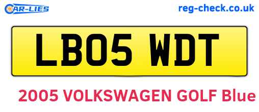 LB05WDT are the vehicle registration plates.