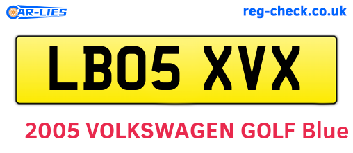 LB05XVX are the vehicle registration plates.