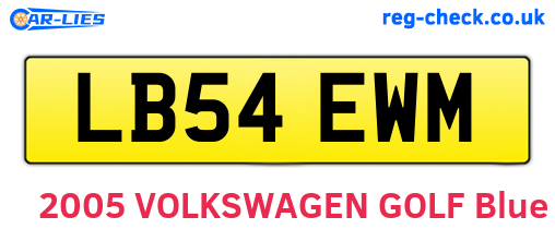 LB54EWM are the vehicle registration plates.