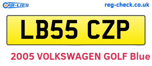 LB55CZP are the vehicle registration plates.