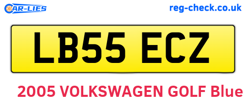 LB55ECZ are the vehicle registration plates.