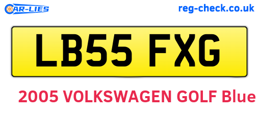 LB55FXG are the vehicle registration plates.