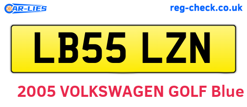 LB55LZN are the vehicle registration plates.