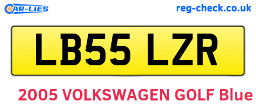 LB55LZR are the vehicle registration plates.